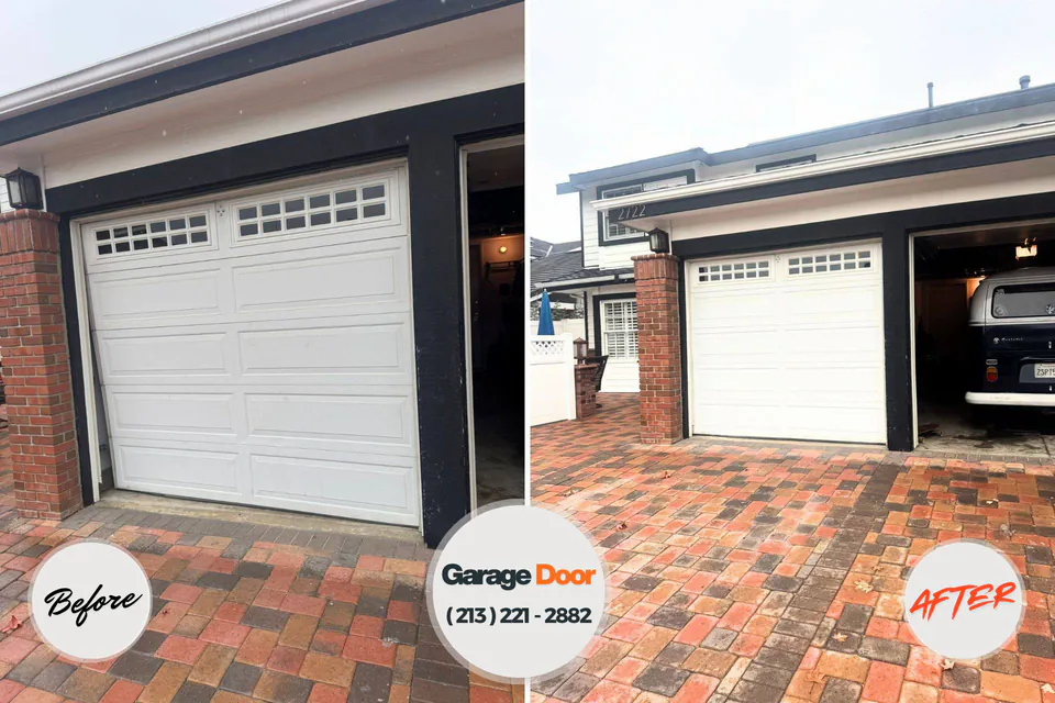 Before and after: garage door repair Omak, WA